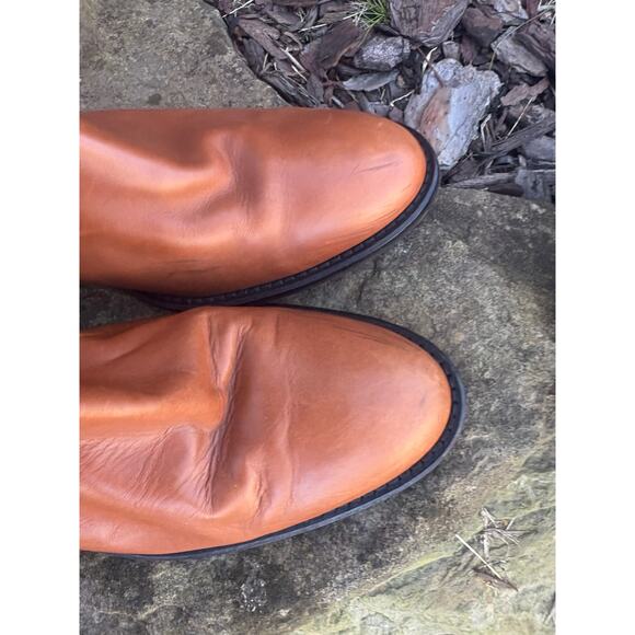 JENNI KAYNE Heeled Leather Chelsea Boots in Saddle Brown‎ Size 40